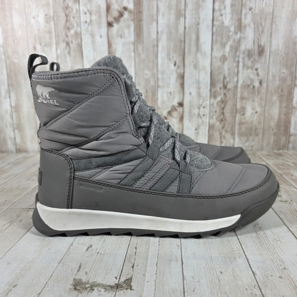 Sorel‎ Whitney II Short Lace Waterproof Winter Boots Grey NL5162-061 Womens 9.5